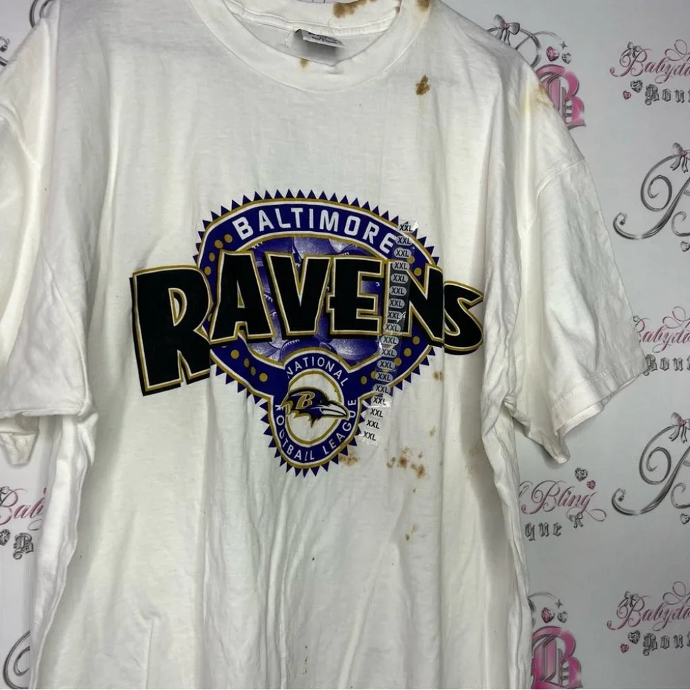 Baltimore ravens NWT tshirt brand new with tags tie dye brown spotted shirt - Picture 3 of 8